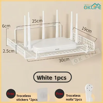 [OKLIFE.SG]Wall-mounted WIFI storage rack/Dormitory punch-free storage rack/surveillance video storage rack