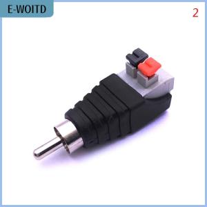 【E-WOITD】 Speaker Wire A/V Cable to Audio Male Famale RCA Connector Press Plug Terminal