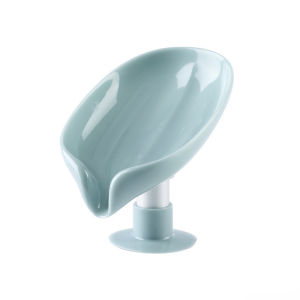 🔥COD🔥Wall-mounted Leaf Shape Soap Holder Suction Cup Sponge Dish Rack Self Draining Bathroom Shelf For Home Storage Box Kitchen Accessorie