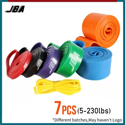 JBA Resistance Bands For Workout 10PCS Full Set With Door Anchor 7 Levels 5-230lbs Elastic Durable TPE Rubber Band Workout Pull Up Strap
