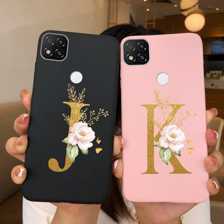 For xiaomi redmi 9C NFC Case Soft Cute Letters Back Cover For