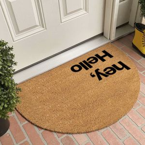 CBHH Imitation Coconut Palm Floor Mat Non-slip Semi-circle Shape Dust Trap Door Mat Creative Washable Doormat Indoor Outdoor Use