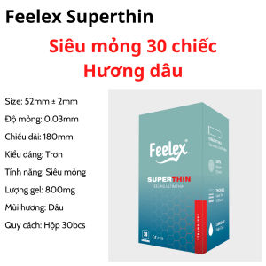 Bao cao su Feelex Superthin siêu mỏng nhiều mùi hương nhiều gel bôi trơn