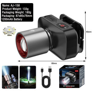 2025 NEW Zoomable Led Headlight High-Beam Headlight Flashlight Usb Rechargeable Waterproof Super Bright Headlamp Outdoor Cycling Camping