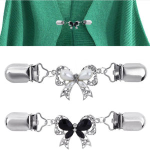 Salime Fashion Bow Cardigan Sweater Blouse Pin Shawl Brooch Clips Duck Scarf Clasps