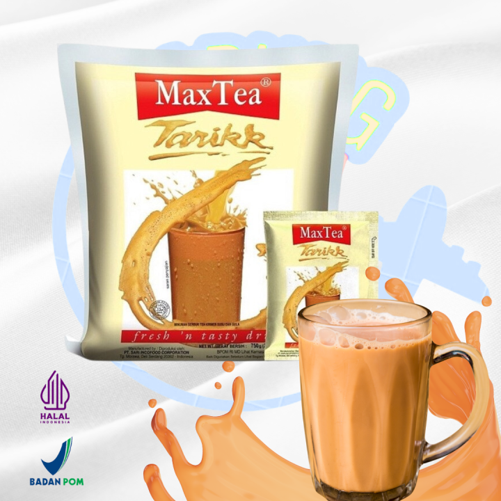 Maxtea Max Tea Teh Tarik 25g Indonesia Hot or Cold Tea Tarik Instant Powdered ...