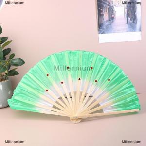 [COD] Millennium 30Cm Trung Quốc Ngắn Bellydance Fan Tre + 10 20Cm Nửa Vòng Tròn Silkveil Cặp Yangko Belly Dancing Fan Tay Nhuộm Người Lớn