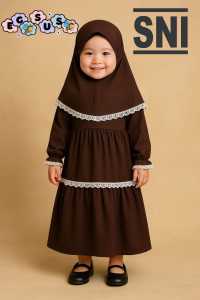 (EGSUS) Gamis Bayi Anak Perempuan Free Jilbab Murah Aurora New Born 0 3 Tahun Pink Model Pink
