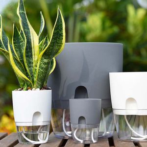 Balcony Double layer Garden Supplies Succulents Green Dill Purifying air Office Auto Irrigate Flower Pots Home Decor Plant Pot Planters