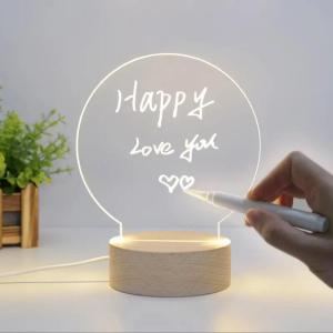 [กระดานโน้ต] LED แบบกระดานข้อความอะคริลิกส่องสว่างสร้างบรรยากาศ คมไฟตั้งโต๊ะเขียนข้อความได้ พร้อมส่ง