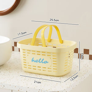 BHQ Portable Basket Storage With Handle Plastic Basket Bathroom Shampoo Storage Kitchen Bakul Mandi 洗澡手提篮