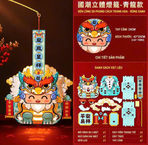 Lồng Đèn Trung Thu 3D Có LED – Đèn Rước Trăng Rồng Lân Thỏ Lắp Ráp Trang Trí Rằm Tháng 8