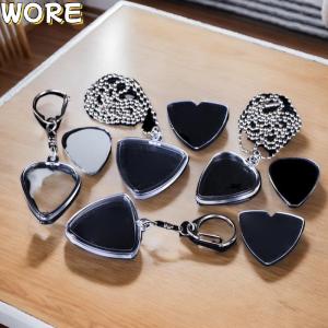 WORE Guitarists Storage Guitar Pick Collection Box Clear Holder Keyring Bag Heart Shaped Picks Size Case Musical Accessories