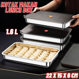 COD KIRIM CEPAT KAOHEEG Tempat Kotak Makan Lunch Box Stainless Steel 201 Single Layer 1.6L - KH16