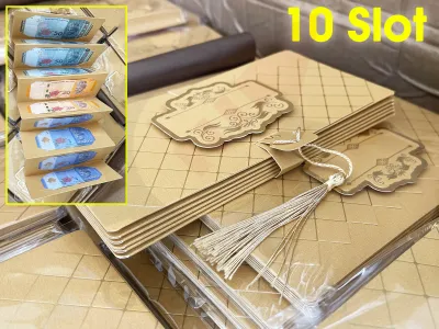 [Local Ship] 10 Card Slots Sampul Duit Raya Hijau Merah & Emas | Green Red & Gold Envelopes Money Notes for Wedding / Perkahwinan