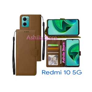 XIAOMI REDMI 10 5G Case Wallet Casing Dompet Flip Cover Leather Premium Sarung Buku HP Bisa Standing