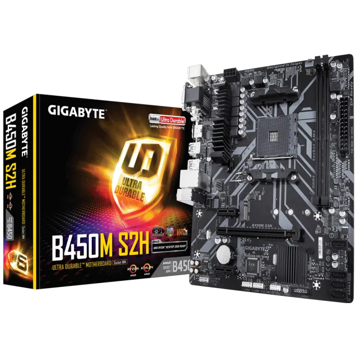 GIGABYTE B450M S2H B450M-S2H V2 MAINBOARD SUPPORT 3rd GEN AMD RYZEN PROCESSOR