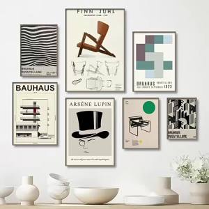 Nordic Modern Abstract Bauhaus Canvas Frameless Art Core Bauhaus Light Luxury Hanging Painting High-end Living Room Decorative Painting