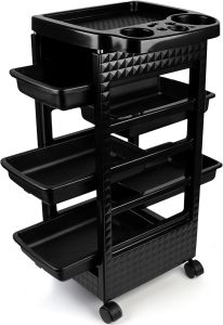 Salon Rolling Trolley with WheelsSalon Rolling Cart for Stylist with 5 Removable DrawersMultipurpose Beauty CartMobile Storage StationHairstylist Trolley for Beauty Tattoo Hairdressing