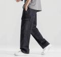 denim pants six pocket  loosse casual fashion cargo pants for mens. 
