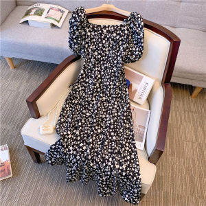 IELGY Floral Dress Slim Waist Slit Long Skirt