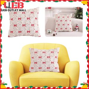 Stylish Cushion Covers for Sofa Couch with Bow Tie Embellishment in Soft Material