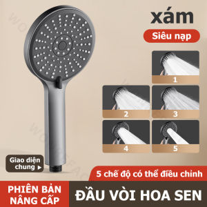 Tay Sen Tắm Tăng Áp Suất Nước Vòi Hoa Sen Cầm Tay 5 Chế Độ Phun Nước Mạnh Mẽ Bát Sen Nhà Vệ Sinh Mặt Phun Silicon Dễ Lau Chùi Đầu Phun Nước Tắm Nóng Lạnh Thay Thế Đơn Giản Chuẩn Ren G1/2 Đồ Dùng Phòng Tắm Cao Cấp
