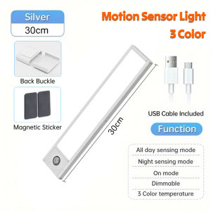 Under Cabinet Lighting Wireless LED Motion Sensor Light Indoor Rechargeable Closet Lights Dimmable & 3 Color Temps Under Counter Lights for Kitchen Stairs