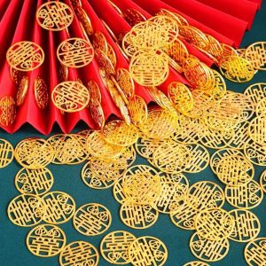 UMBRAULI Luxurious 50Pcs Mini Decorative Ornaments Wedding Gift Chinese Tradition Banquet Arrangement Circular Colorful Wedding Gold Coin Party Supplies Pendant Coin