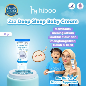 hiboo Zzz Deep Sleep Baby Cream 15 gr 7X Essential Tidur & Kolik – Calming Baby Cream Skincare Anak Bayi Newborn Body Lotion
