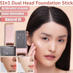 5In1 Dual Head Foundation Stick Hydrating Skin Concealer Long Lasting with Brush Brightening Light Foundation