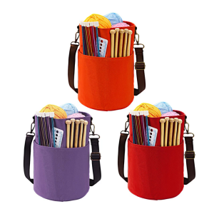 Fashionable Canvas Drawstring Bag for Knitting Accessories and Small Items Storage