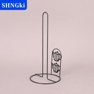SHNGki Sắt mô giấy khăn chủ đứng hiện đại tối giản Countertop Dispenser cho nhà bếp bàn ăn thanh lịch màu đen bạc kết thúc