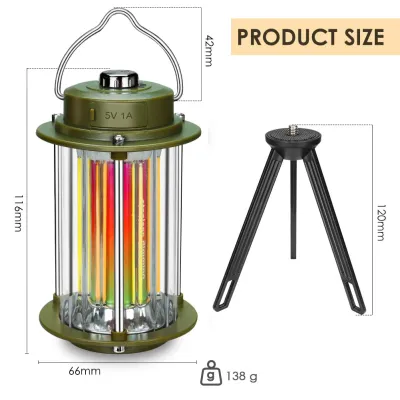 USB Rechargeable Camping Light Portable Lantern LED Flashlight Handheld LED Light 3 Color Light Source Outdoor Waterproof Rechargeable Lamp for Camping Birthday Party