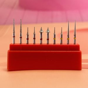 10pcs /box Teeth Polishing Dental Diamond Burs Kit Drills Bit Interproximal Enamel Reduction Set for High Speed Handpiece