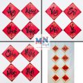 Bộ 4 chữ thư pháp phủ nhũ in trên giấy đỏ Chúc Mừng Năm Mới - Vạn Sự Như Ý- An Khang Thịnh Vượng dán mẹt trang trí Tết. 