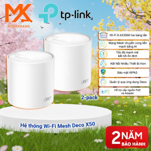 TP-Link Deco X50 WiFi Mesh 6 AX3000 – Router Mesh Chuẩn WiFi 6 Phủ Sóng Toàn Nhà Kết Nối Ổn Định Cho Gia Đình