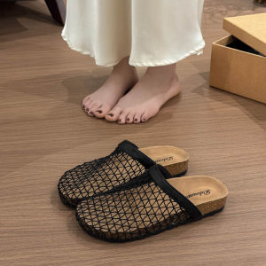 [Free Shipping] Hollow Breathable Closed-Toe Womens Slippers 2026 New Flat Summer Fishnet Sandals
