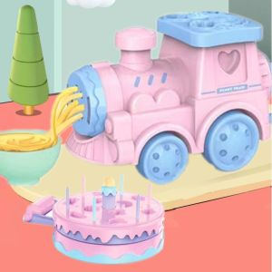 [TM55]Mainan Kereta Api Plastisin Dan Kue Ulang Tahun 2 in 1 Set Lengkap Cetakan dan 8pcs plastisin / Pl