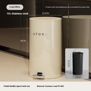 【SG Seller】Lab Cosi dustbin trash can high-end large silent with lid toilet foot press double opening trash can plastic