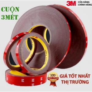 Băng Dính 2 mặt 3M Trong Suốt và Đục Cuộn Dài 3 Mét  Băng Keo 3M 2 Mặt Cường Lực Siêu Dính Chống Nước Chịu Lực Tốt Vuadienmay