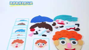 Safe Face Features Sticker Set Kids Interactive Toy For Emotional Intelligence Building With Felt Material