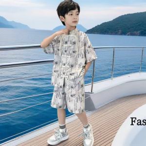 Boys Outfit Set Top Tang Suit Chinese Style Chinese Childrens Hanfu Summer Boys Trendy Cool