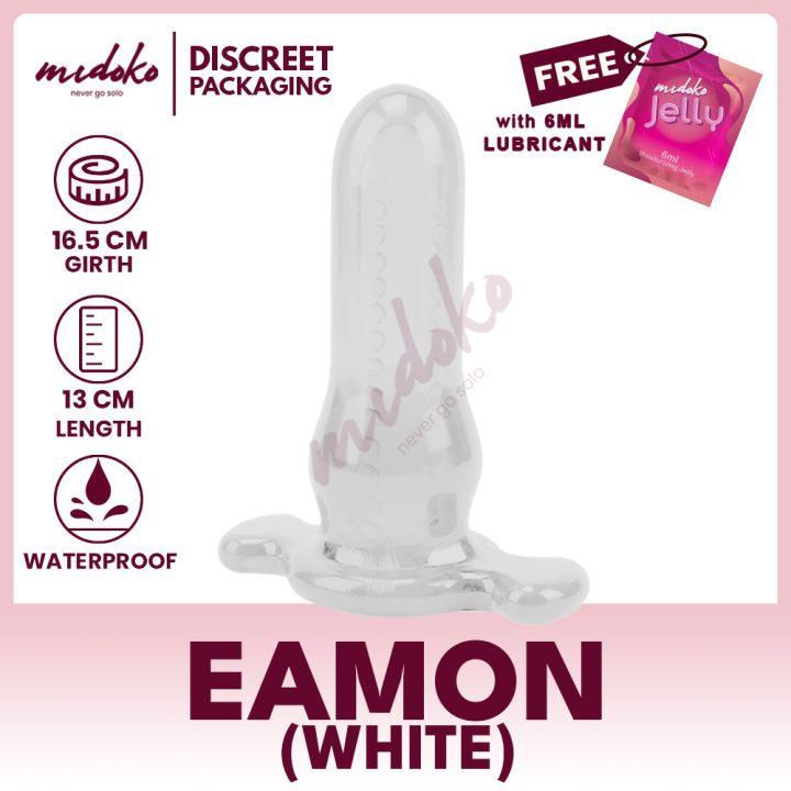 Midoko Hollow Butt Plug Penis Sleeve For Anal Sex Dildo Soft Buttplug Anus  Dilator Tunnel Male Mastuburator Cup (White)
