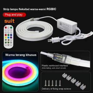 Neon LED Fleksibel 3-20M RGB - Remote & App Control Sensor Warna Tahan Air IP65 24V - Toko/Outdoor