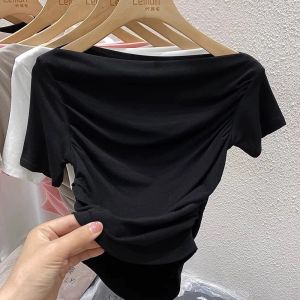 BL20840 Dazzling Multilooks Shoulder Short Sleeve Top