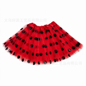 2026 Easter Halloween Dalmatian Dog COSPLAY Three-layer costume dress tutu Three-layer mesh skirt