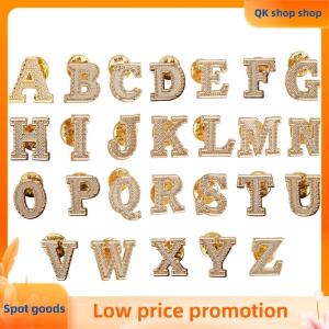 ✨QK shop✨ 2PCS New Metal Initial A To Z Pin 26 English Letter Pins Brooches Suit Shirt Badge Lapel Pin Fashion Jewelry For Men And Women Accessories