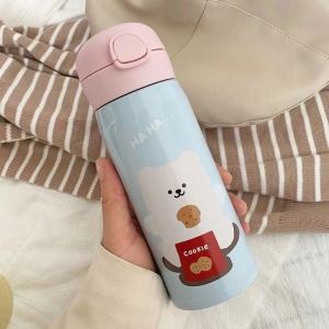 ขวดน้ำ กระติกน้ำสแตนเลส 450ml กระติกน้ำเก็บความร้อน-เย็น ขวดน้ำเด็ก ลายการ์ตูนน่าๆ พกพาง่ายสะดวก ((พร้อมส่ง))