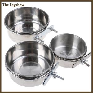 [The Fayshow] Bát treo cho thú cưng Bát lồng đựng thức ăn cho chim và mèo bằng thép không gỉ
